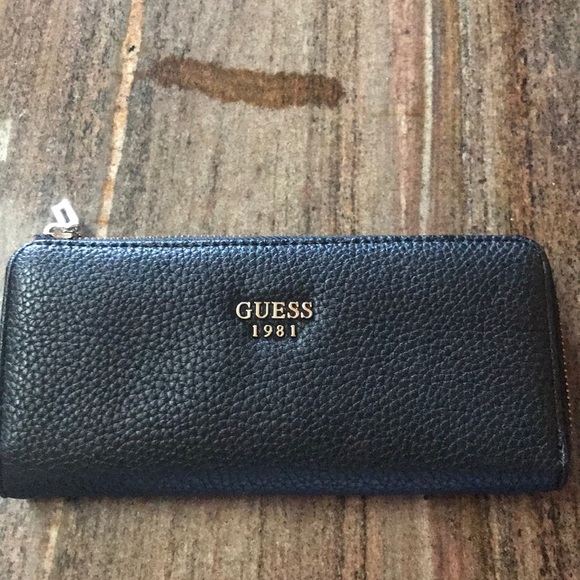 Guess Bags Womens Black Slim Zip Around Clutch Wallet Poshmark